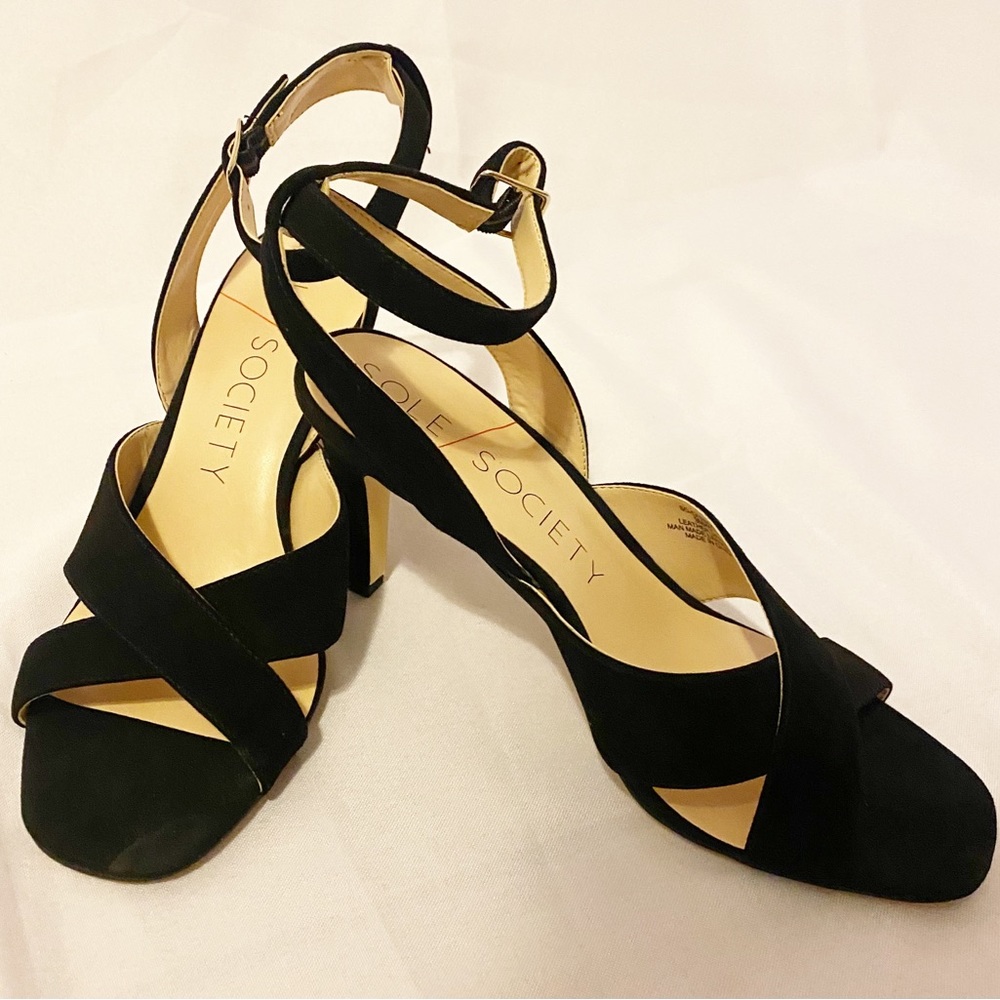 Sole Society Cassidea Black Kid Suede Heels Size 9M NWOT